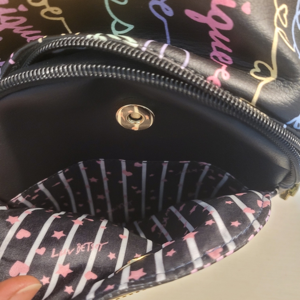 Betsy Luv Betsy Johnson Small Backpack with Colorful Signature Script - Picture 7 of 7